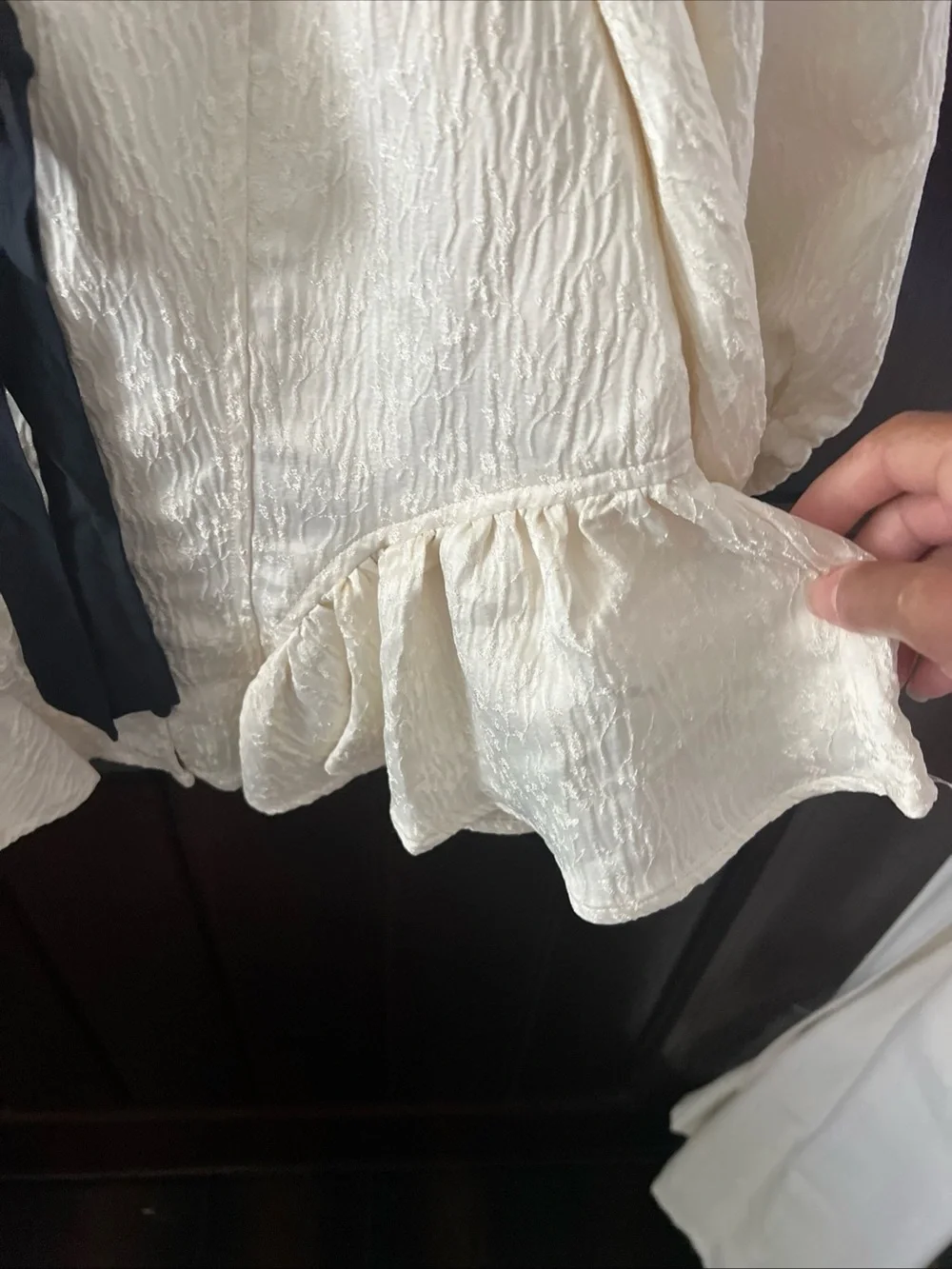 Free People Pamela bow tie blouse in white alyssum